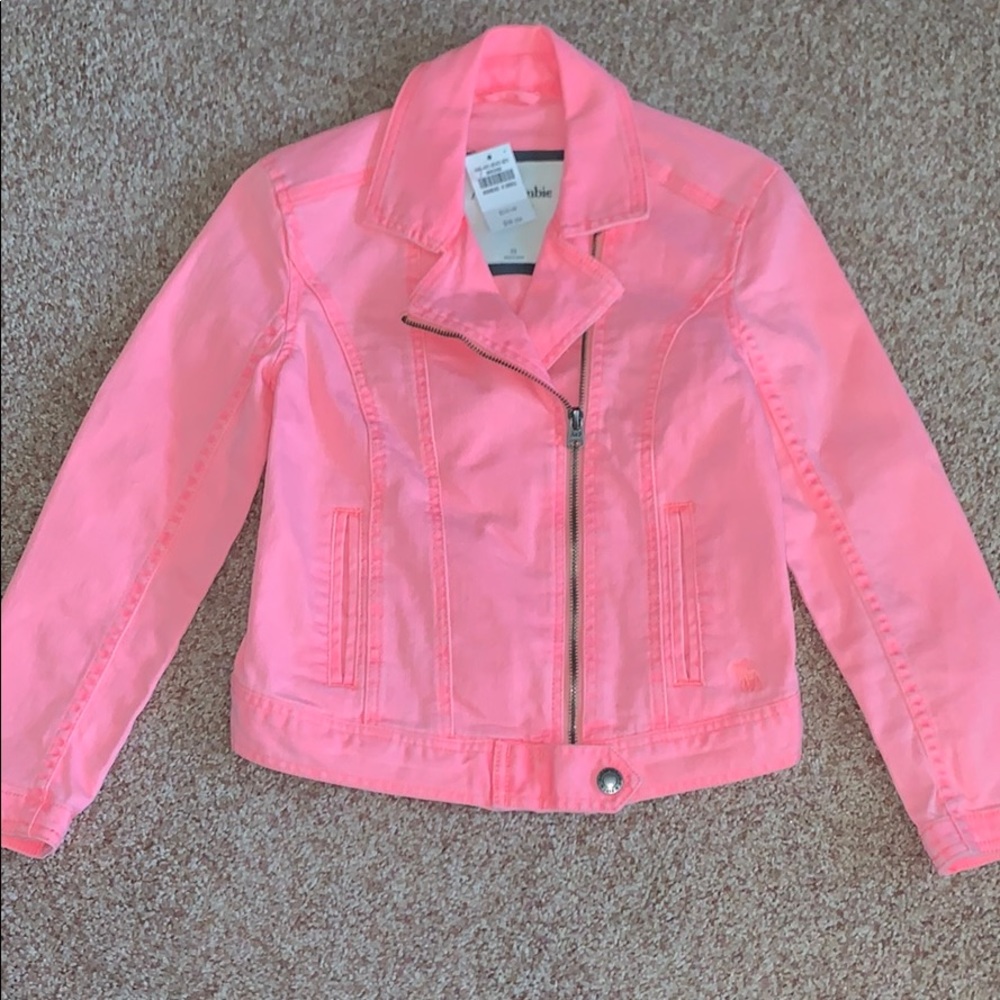 Abercrombie & Fitch pink denim jacket
